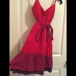 Red and Purple Cotton Sundress